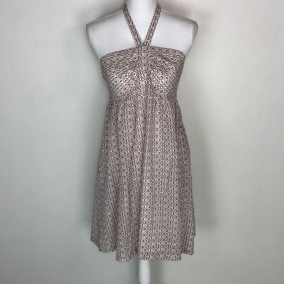 SOLD NWOT Madewell Silk Print Halter Dress - Picture 2 of 7